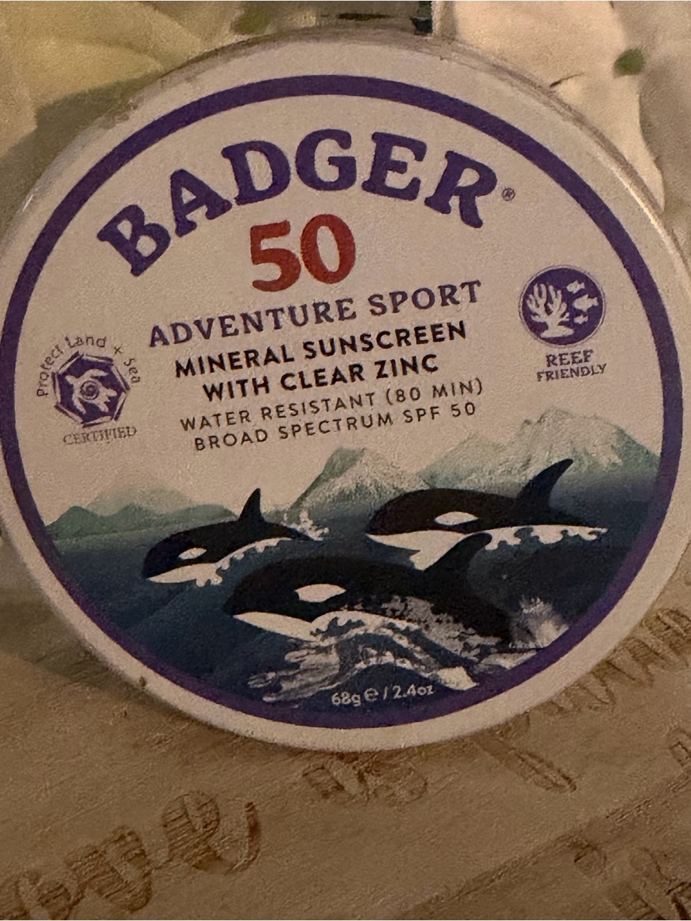 Badger SPF 50 Adventure Sport Mineral Sunscreen with clear zinc NEW SEALED 7/28